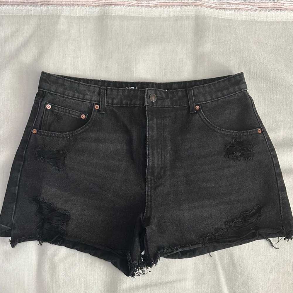 No Boundaries Black Jean Shorts Distressed Style